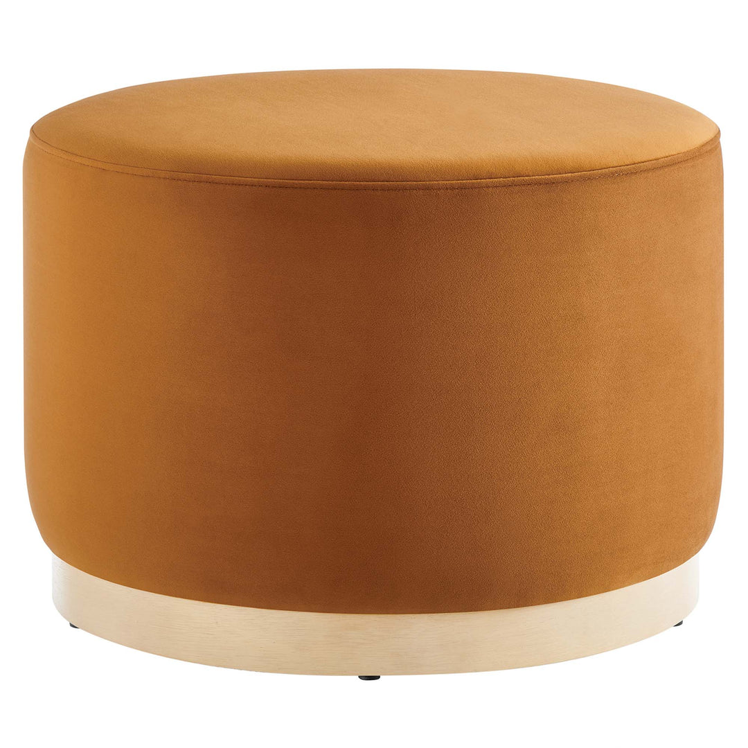 Tilly Luxe 23" Round Plush Velvet Ottoman