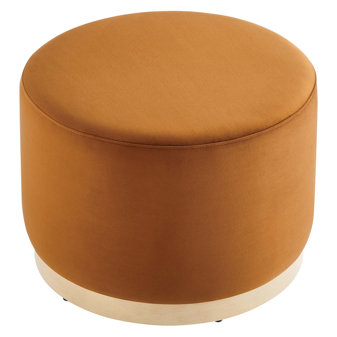 Tilly Luxe 23" Round Plush Velvet Ottoman