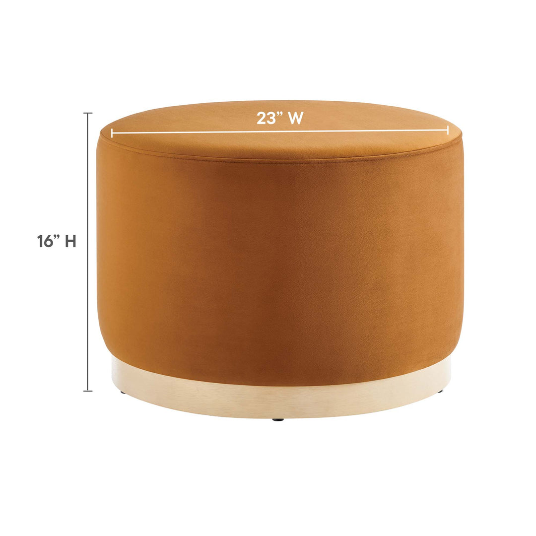 Tilly Luxe 23" Round Plush Velvet Ottoman