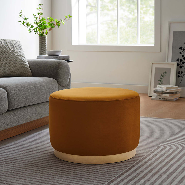 Tilly Luxe 23" Round Plush Velvet Ottoman