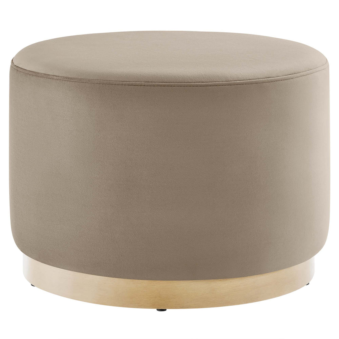 Tilly Luxe 23" Round Plush Velvet Ottoman