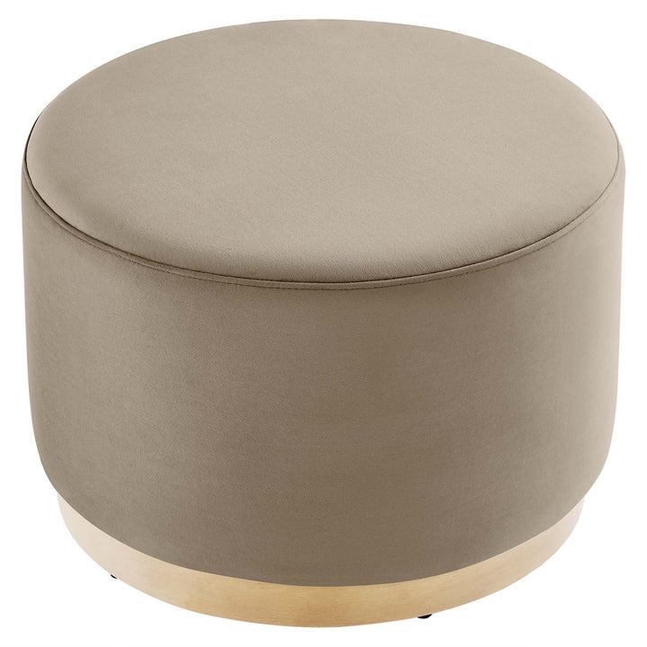 Tilly Luxe 23" Round Plush Velvet Ottoman