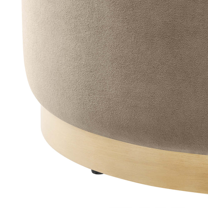 Tilly Luxe 23" Round Plush Velvet Ottoman