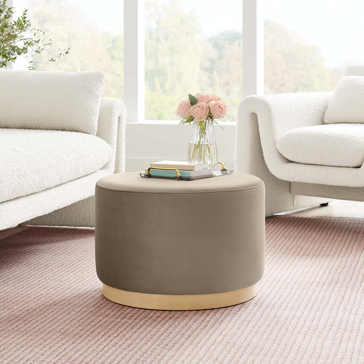 Tilly Luxe 23" Round Plush Velvet Ottoman