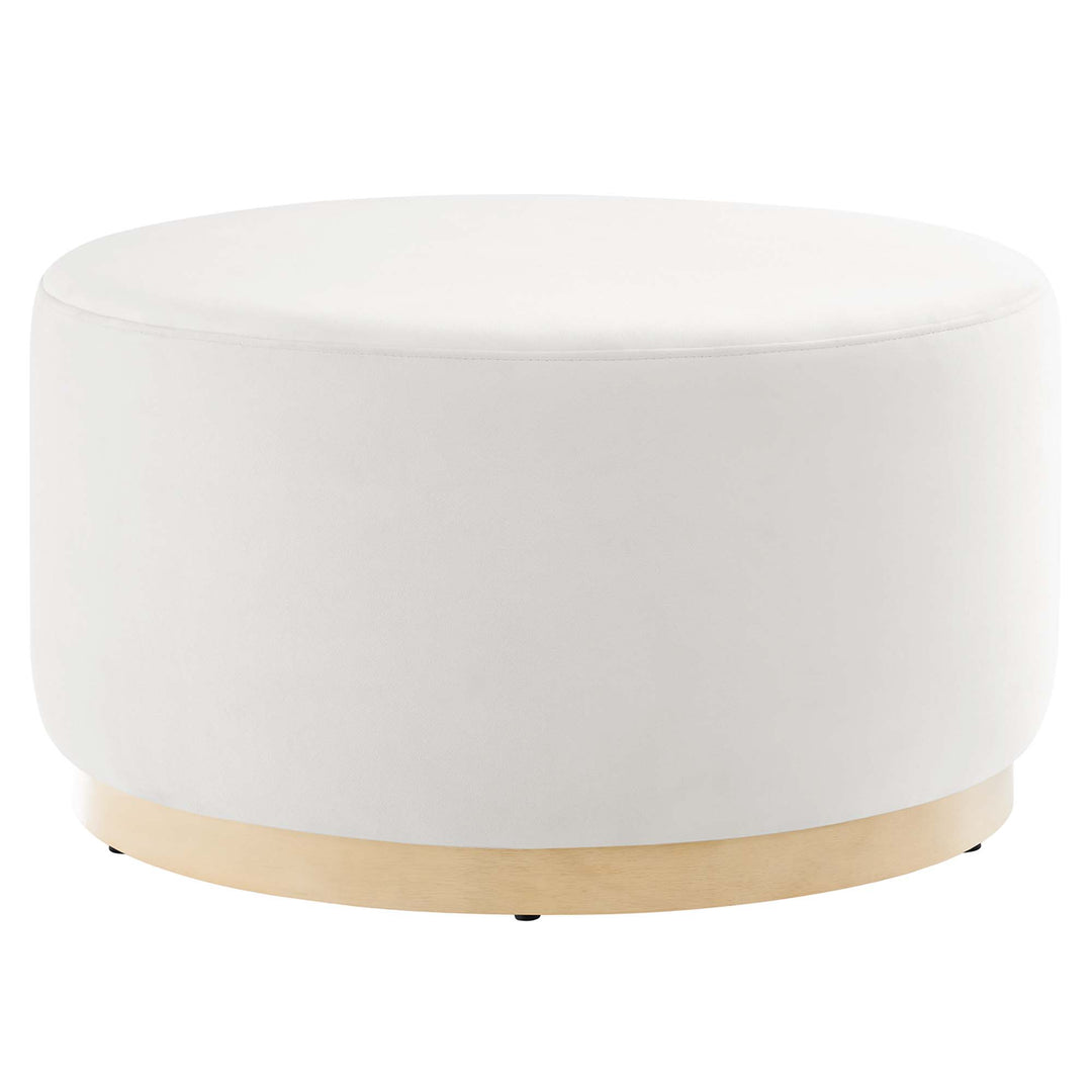 Tilden Luxe 29" Round Performance Velvet Upholstered Ottoman