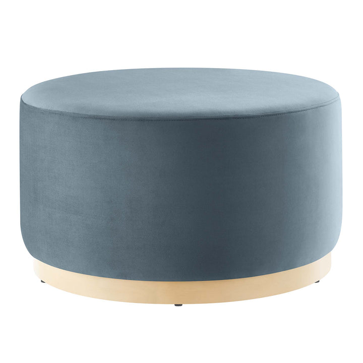 Tilden Luxe 29" Round Performance Velvet Upholstered Ottoman