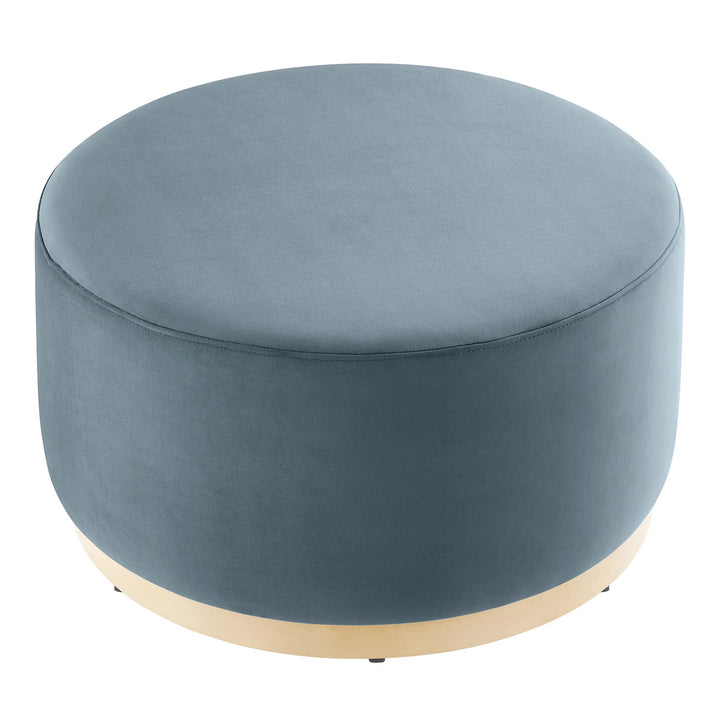 Tilden Luxe 29" Round Performance Velvet Upholstered Ottoman