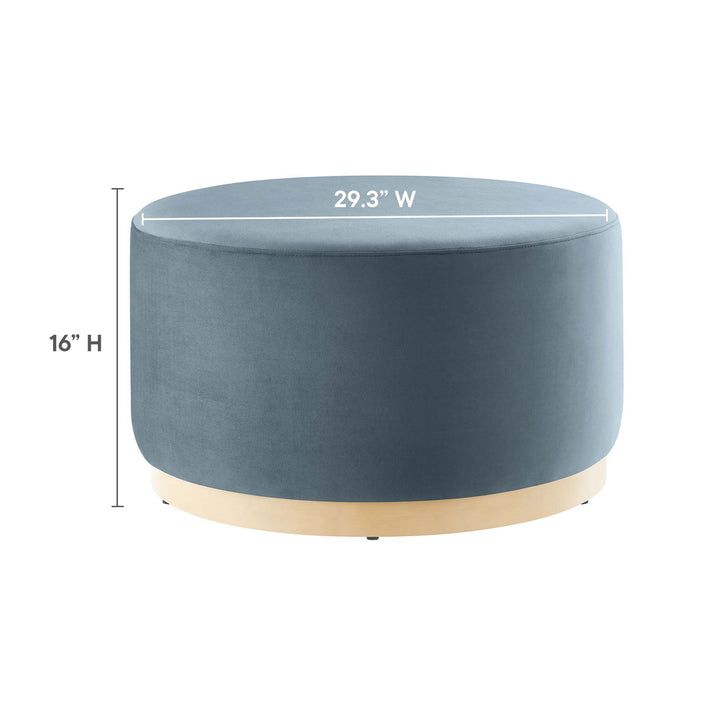 Tilden Luxe 29" Round Performance Velvet Upholstered Ottoman