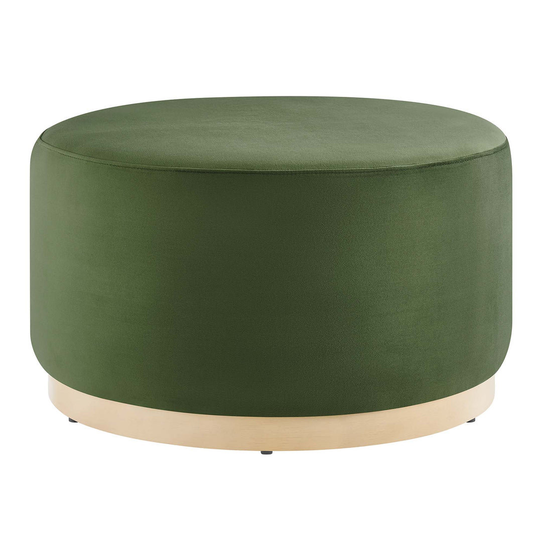 Tilden Luxe 29" Round Performance Velvet Upholstered Ottoman