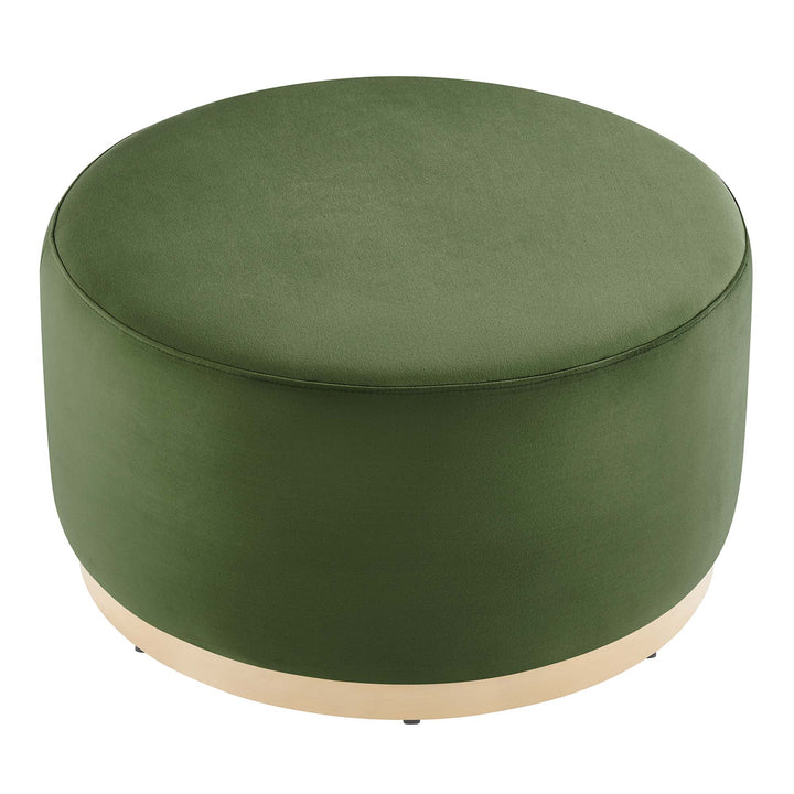 Tilden Luxe 29" Round Performance Velvet Upholstered Ottoman