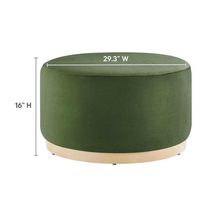 Tilden Luxe 29" Round Performance Velvet Upholstered Ottoman