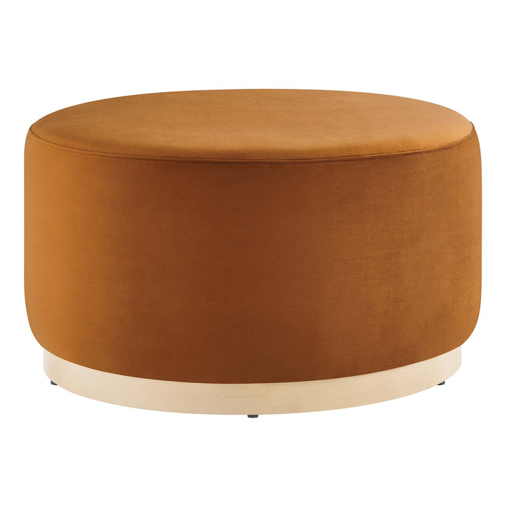 Tilden Luxe 29" Round Performance Velvet Upholstered Ottoman