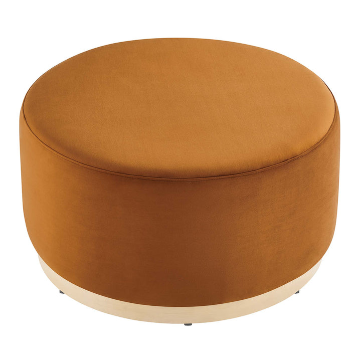 Tilden Luxe 29" Round Performance Velvet Upholstered Ottoman