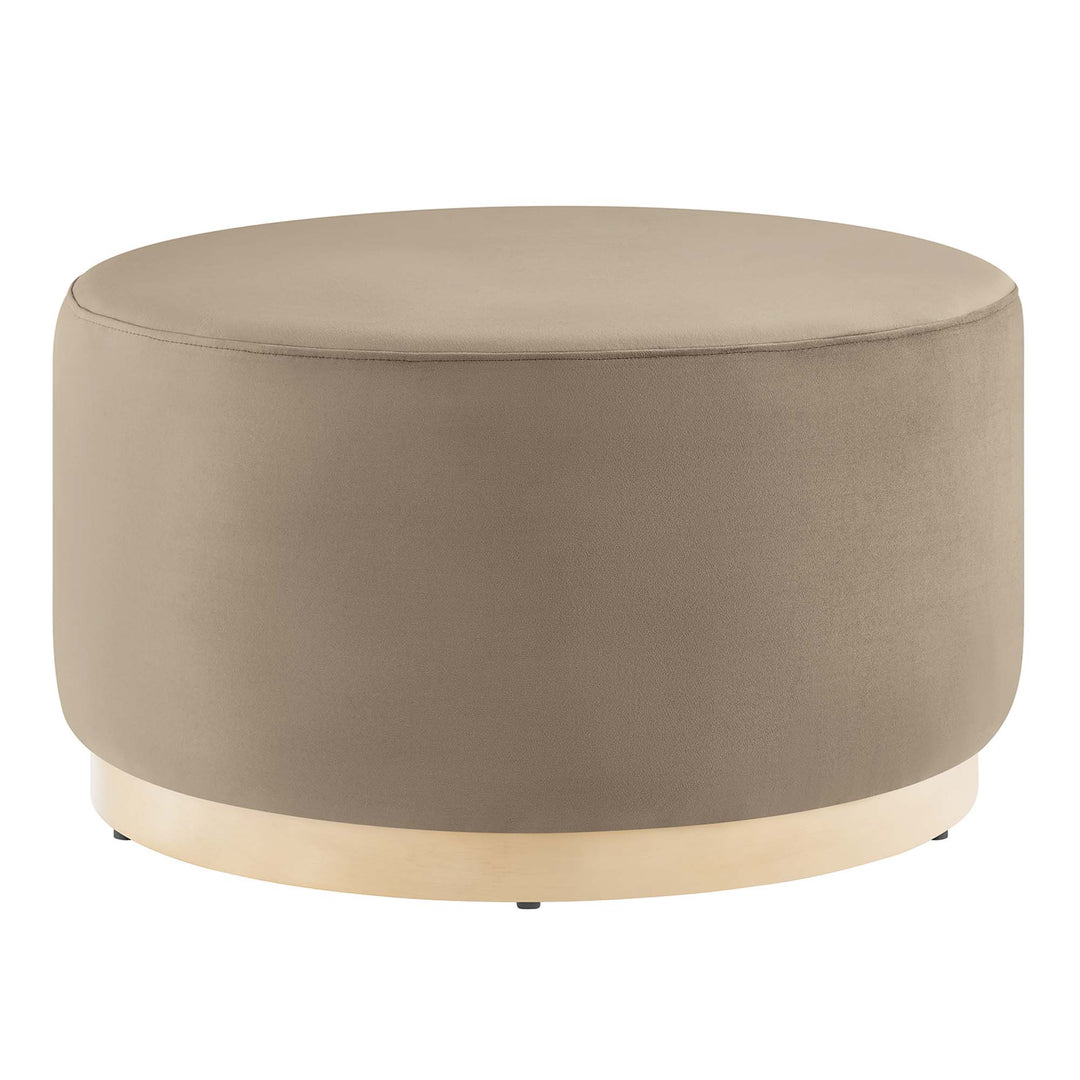 Tilden Luxe 29" Round Performance Velvet Upholstered Ottoman