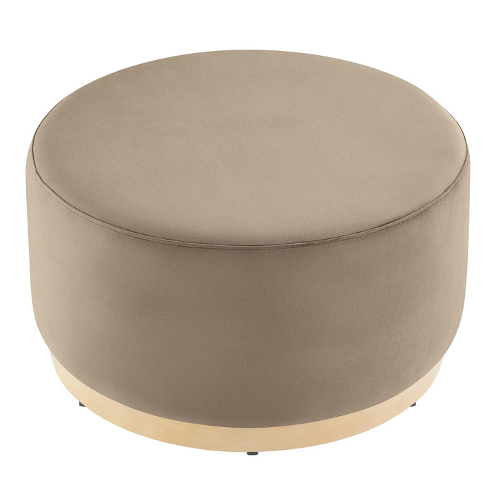 Tilden Luxe 29" Round Performance Velvet Upholstered Ottoman