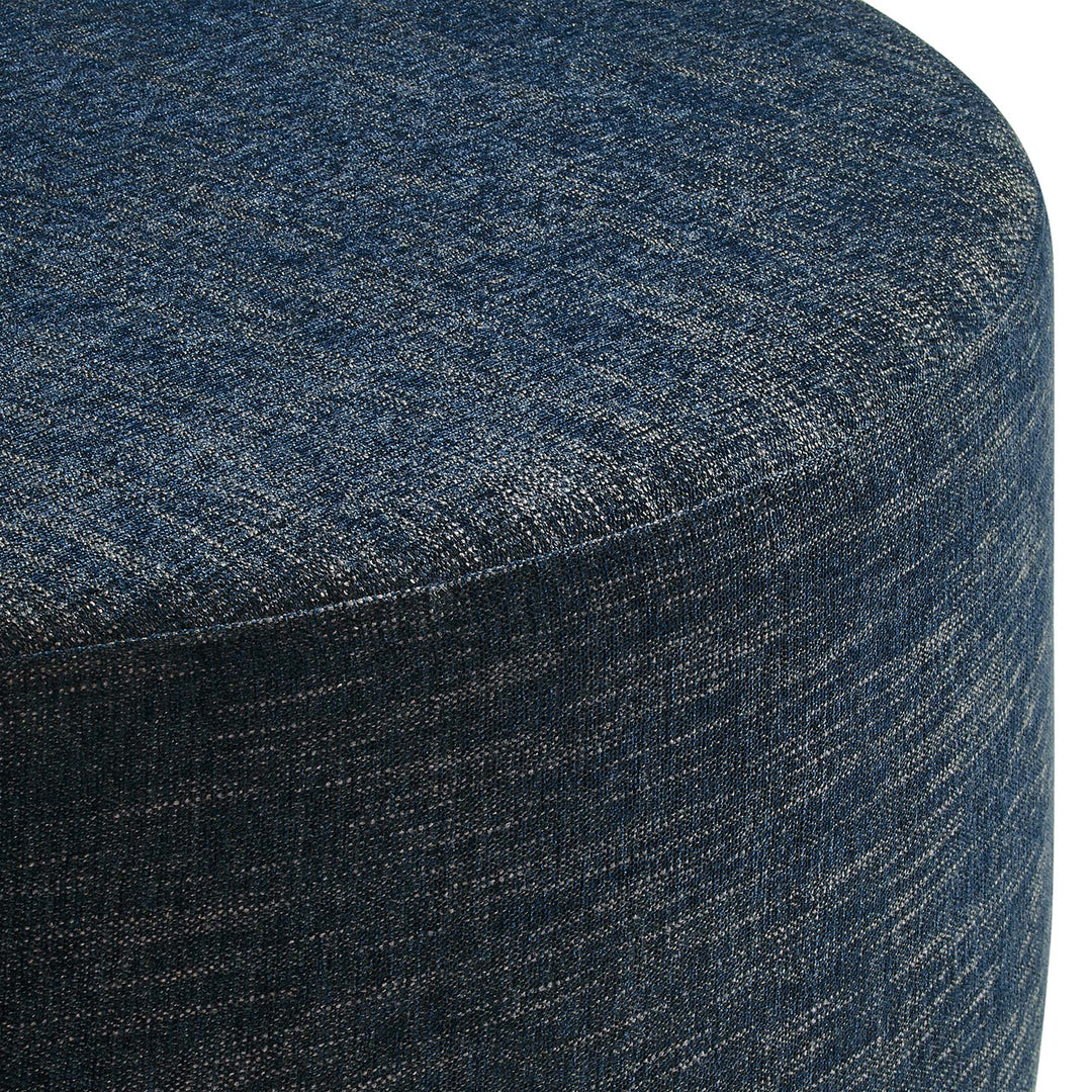 Cameron Loft 38" Round Woven Heathered Fabric Upholstered Ottoman