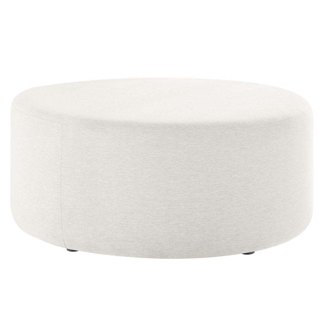 Cameron Loft 38" Round Woven Heathered Fabric Upholstered Ottoman