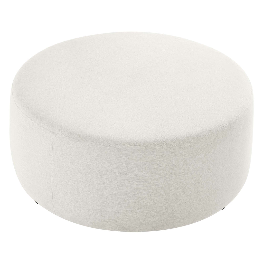 Cameron Loft 38" Round Woven Heathered Fabric Upholstered Ottoman