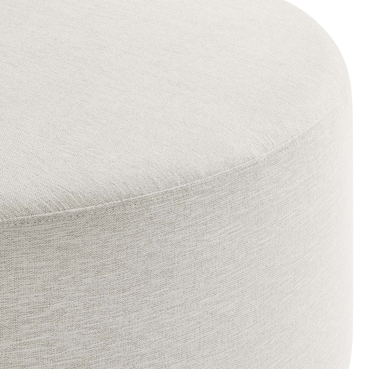 Cameron Loft 38" Round Woven Heathered Fabric Upholstered Ottoman