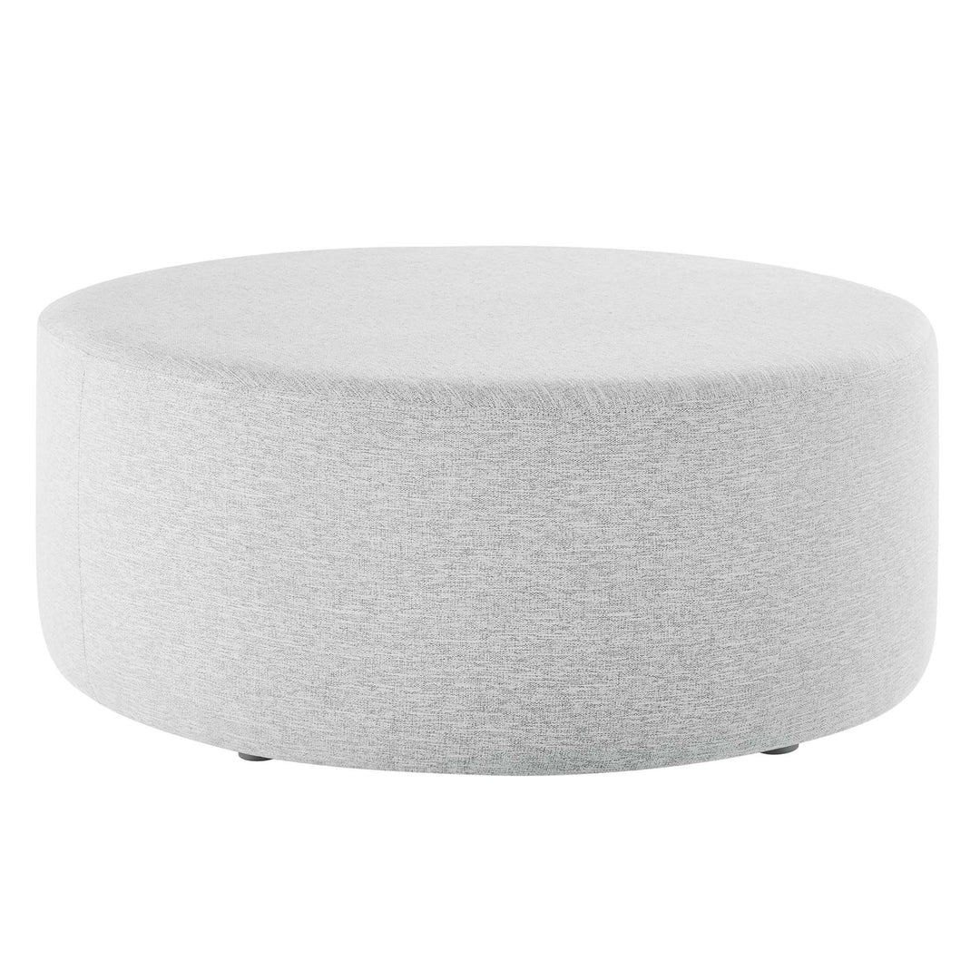 Cameron Loft 38" Round Woven Heathered Fabric Upholstered Ottoman