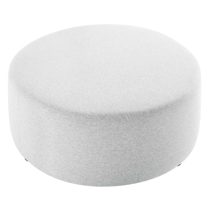 Cameron Loft 38" Round Woven Heathered Fabric Upholstered Ottoman