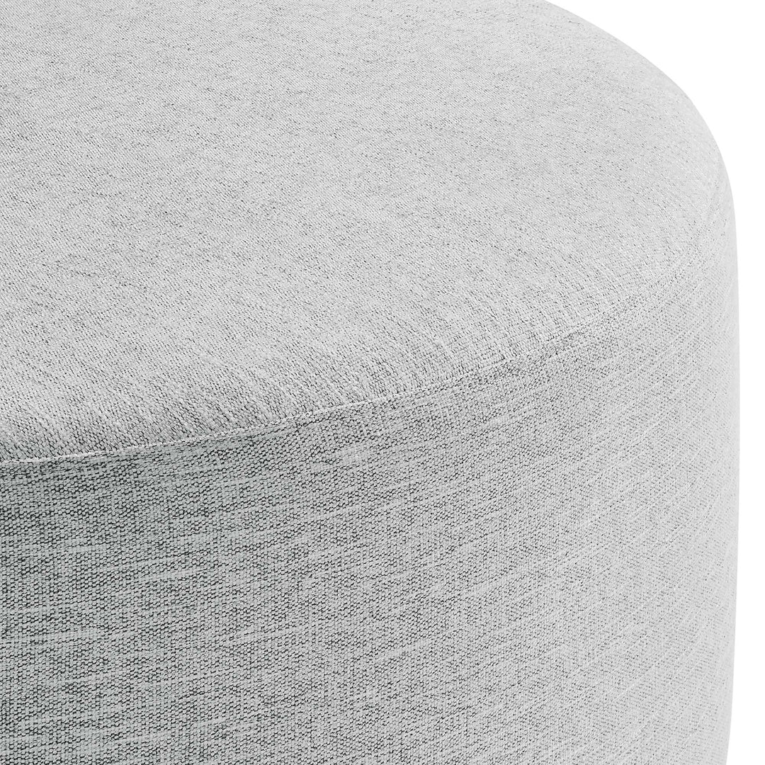 Cameron Loft 38" Round Woven Heathered Fabric Upholstered Ottoman