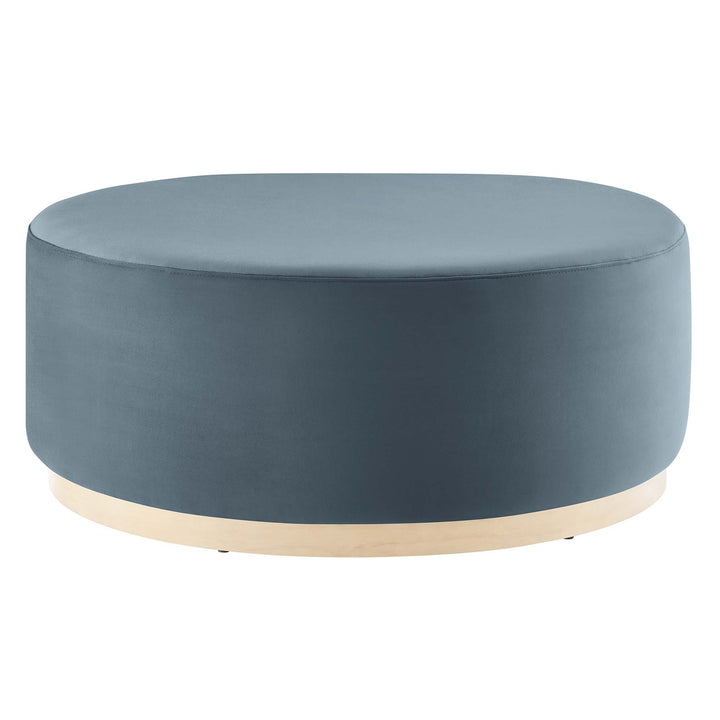 Trenton Luxe 38" Round Performance Velvet Upholstered Ottoman