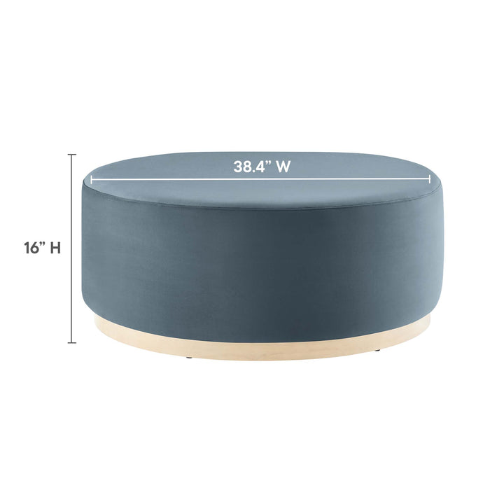 Trenton Luxe 38" Round Performance Velvet Upholstered Ottoman