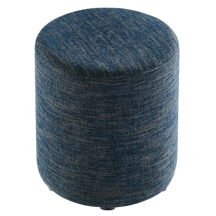 Cameron 16" Circular Crafted Chenille-Covered Cushion Ottoman