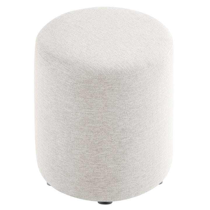 Cameron 16" Circular Crafted Chenille-Covered Cushion Ottoman