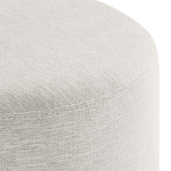 Cameron 16" Circular Crafted Chenille-Covered Cushion Ottoman