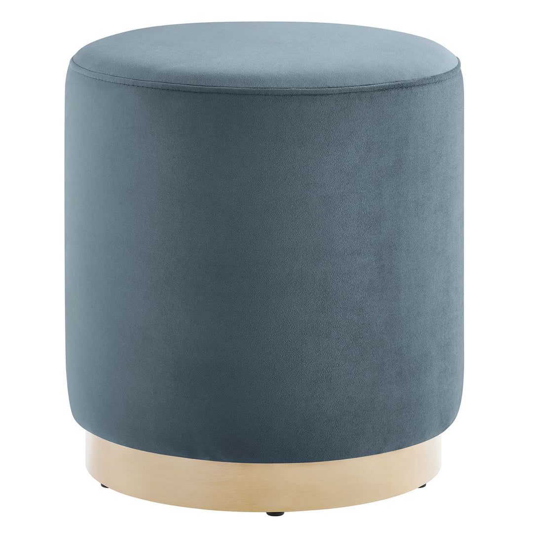 Thorne 16" Round Performance Velvet Upholstered Ottoman