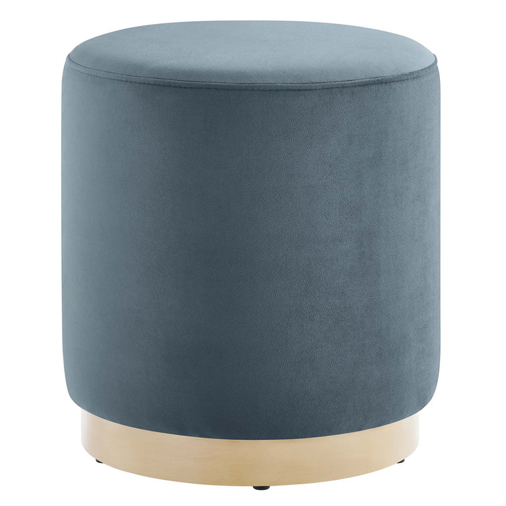 Thorne 16" Round Performance Velvet Upholstered Ottoman