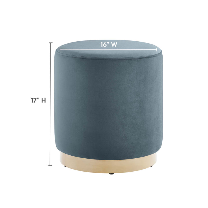 Thorne 16" Round Performance Velvet Upholstered Ottoman