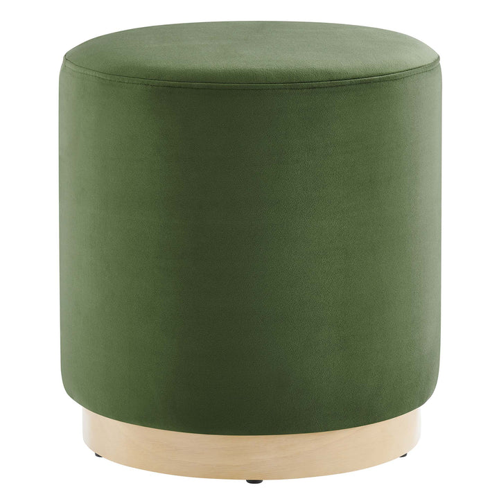 Thorne 16" Round Performance Velvet Upholstered Ottoman