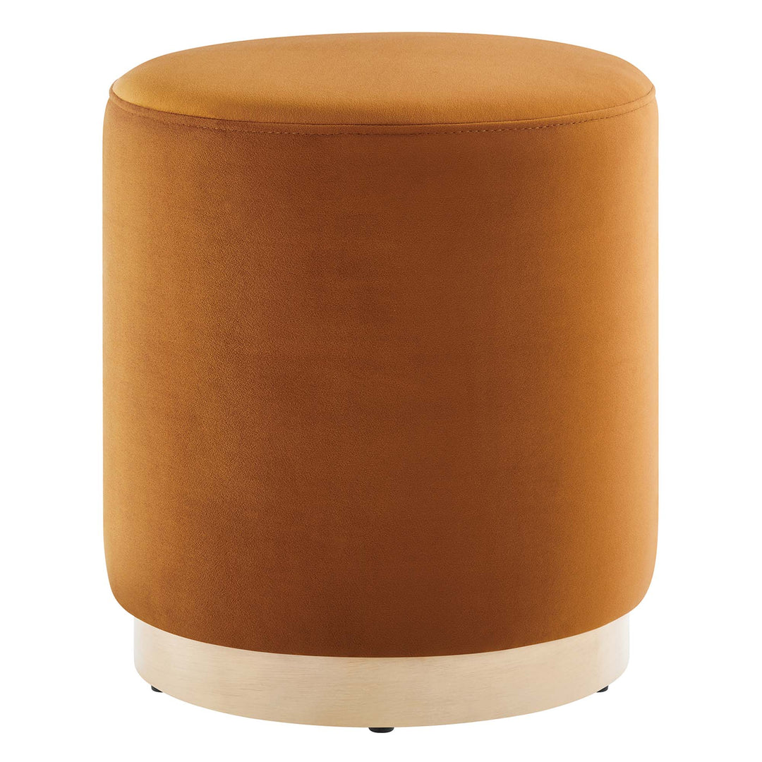 Thorne 16" Round Performance Velvet Upholstered Ottoman