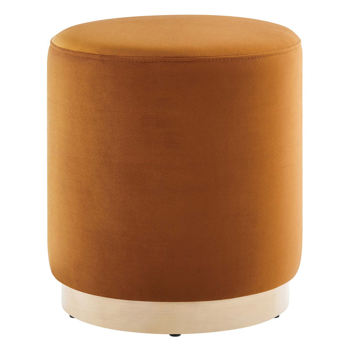 Thorne 16" Round Performance Velvet Upholstered Ottoman