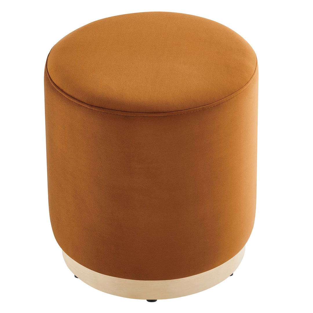 Thorne 16" Round Performance Velvet Upholstered Ottoman