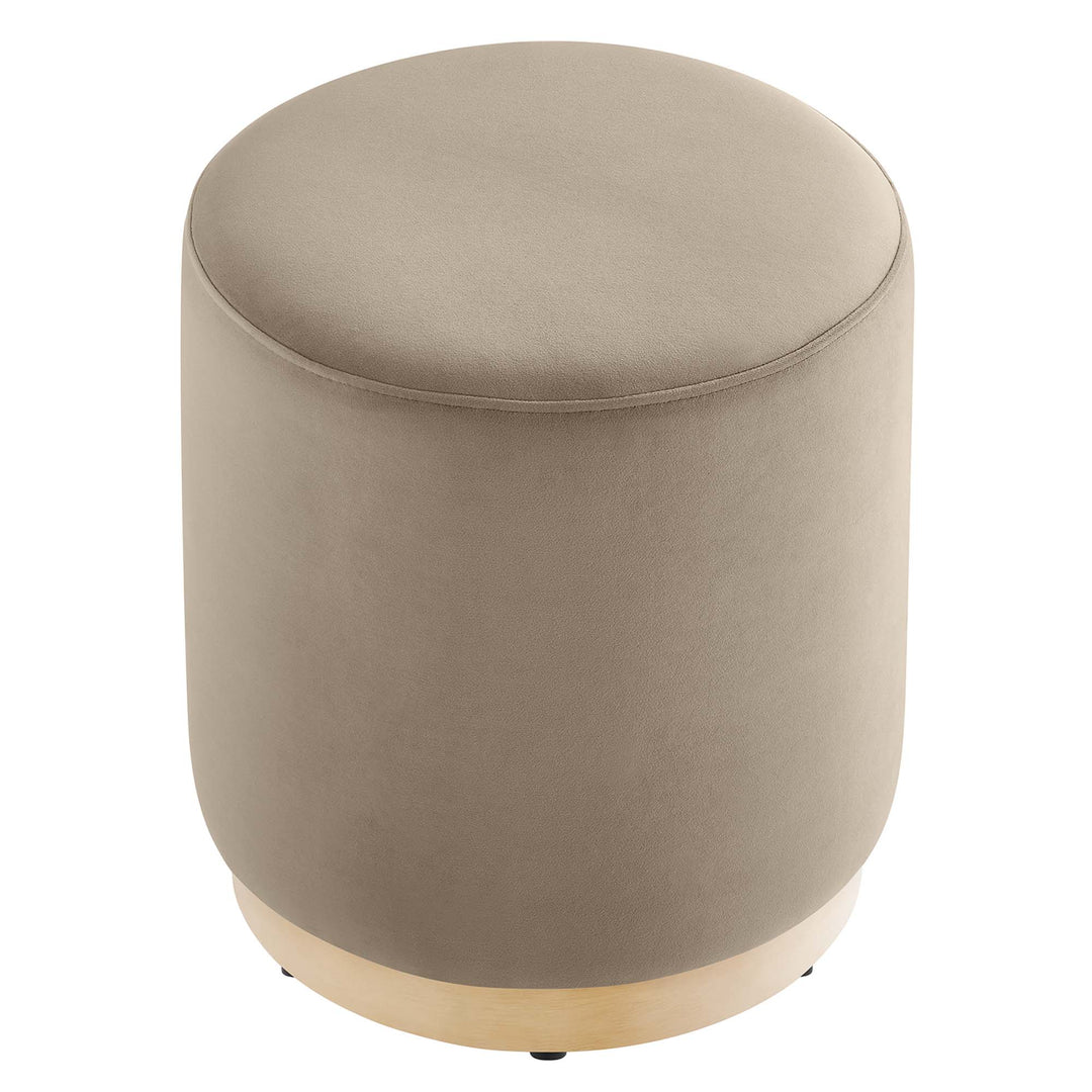 Thorne 16" Round Performance Velvet Upholstered Ottoman