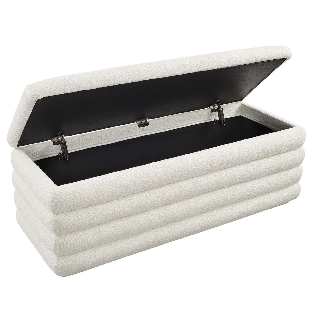 Milan Boucle Upholstered Storage Bench