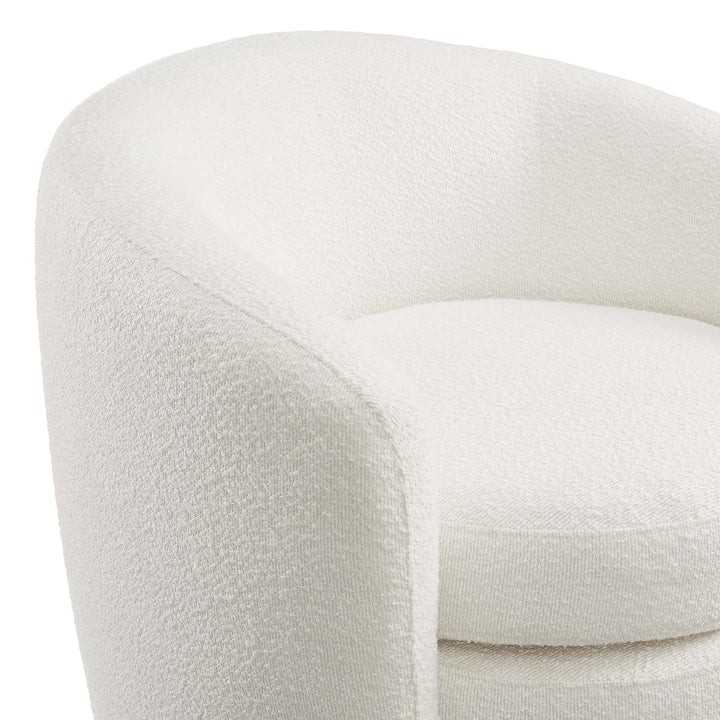 Attraction Upholstered Boucle Fabric Curved Back Armchair