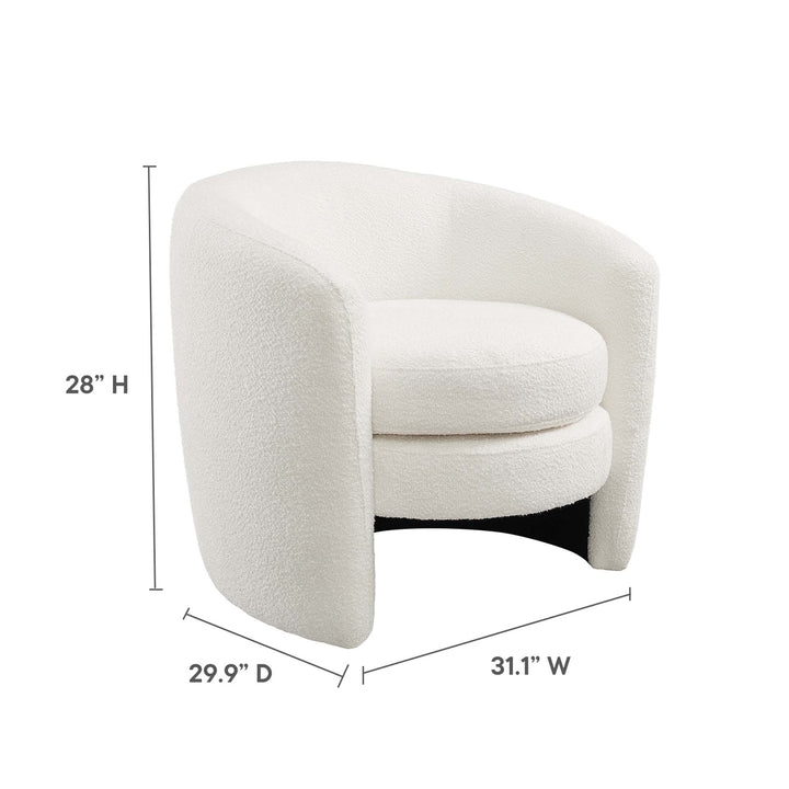 Attraction Upholstered Boucle Fabric Curved Back Armchair