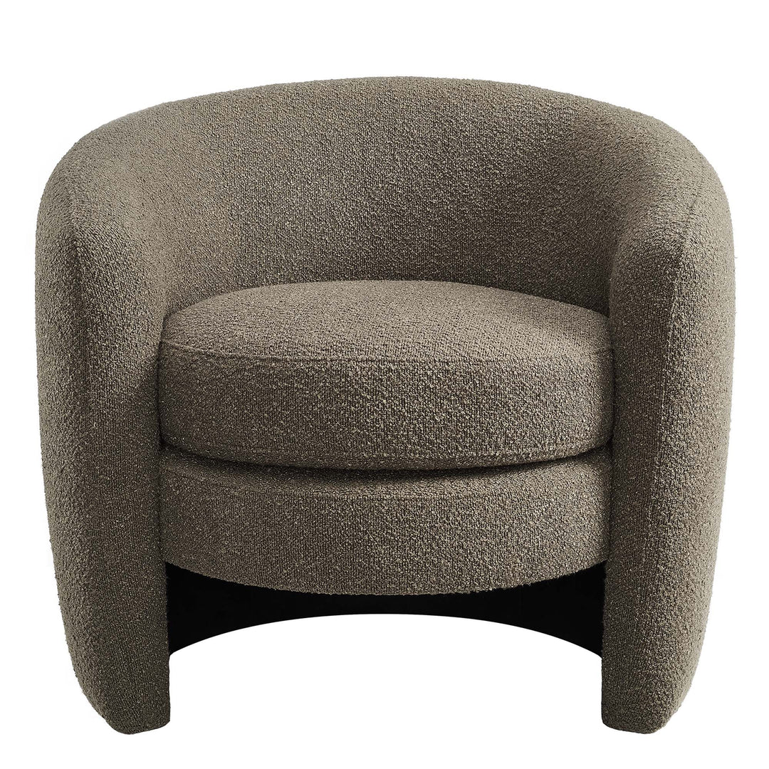 Attraction Upholstered Boucle Fabric Curved Back Armchair