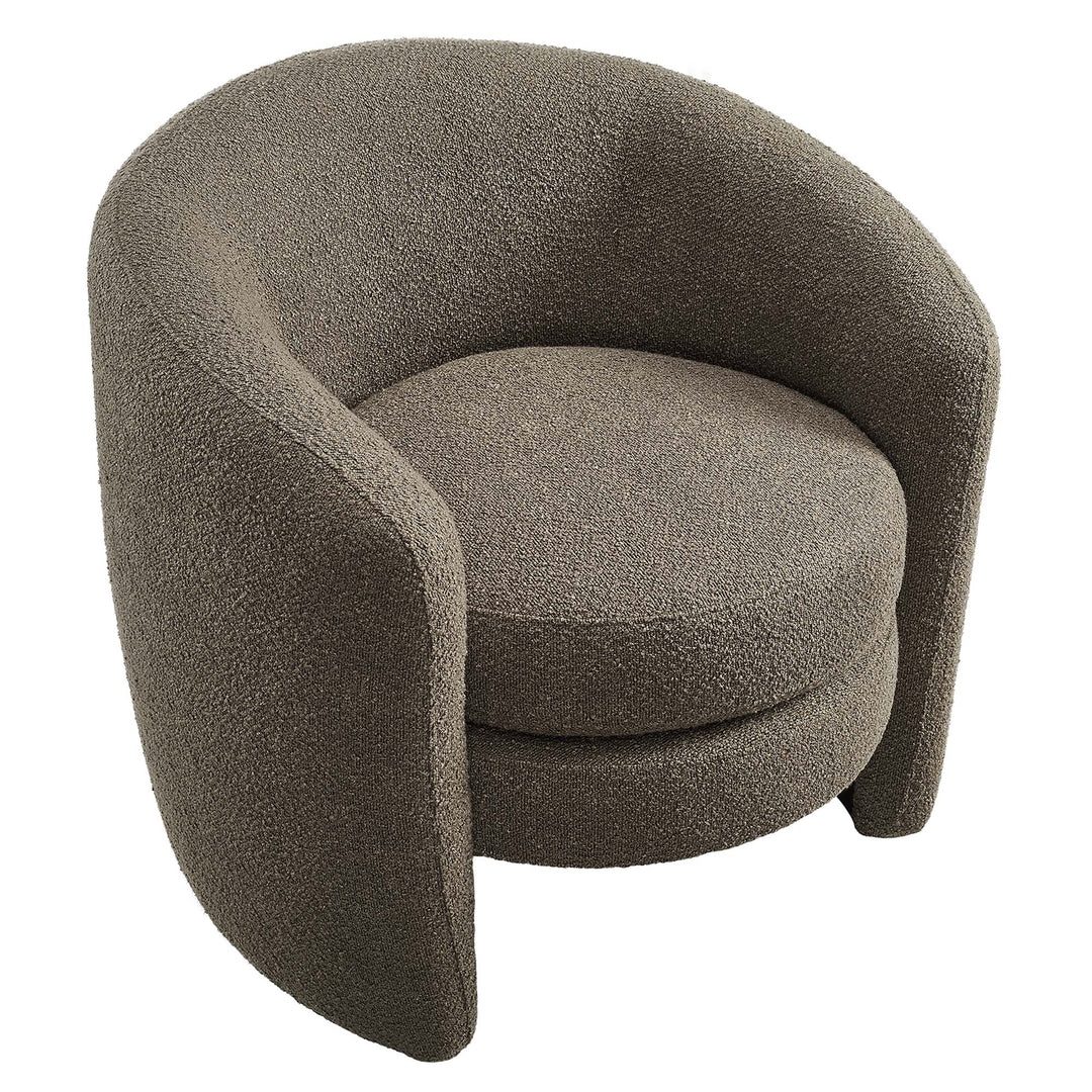 Attraction Upholstered Boucle Fabric Curved Back Armchair