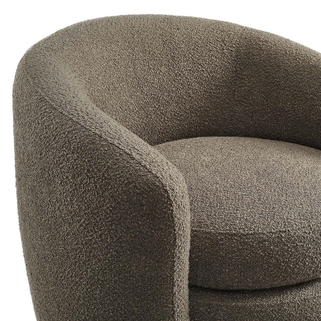 Attraction Upholstered Boucle Fabric Curved Back Armchair