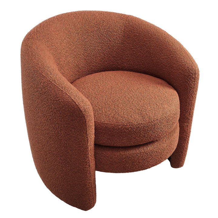 Attraction Upholstered Boucle Fabric Curved Back Armchair