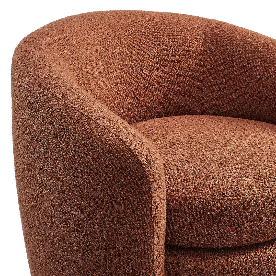 Attraction Upholstered Boucle Fabric Curved Back Armchair