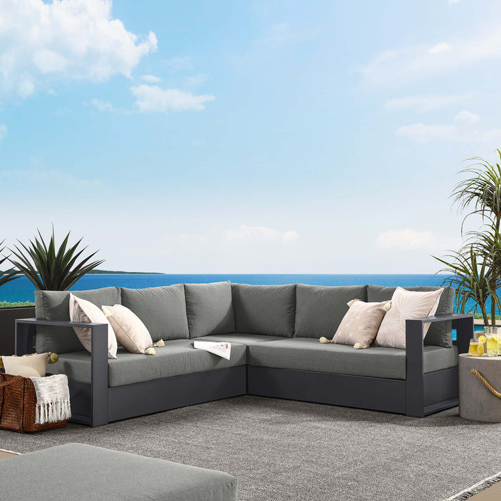 Tahoe 3-Piece Outdoor Patio Powder-Coated Aluminum Seating Sofa Set