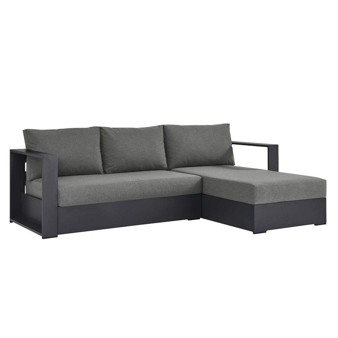 Tahoe 2-Piece Outdoor Patio Powder-Coated Aluminum Right-Facing Chaise Lounge Sofa Set