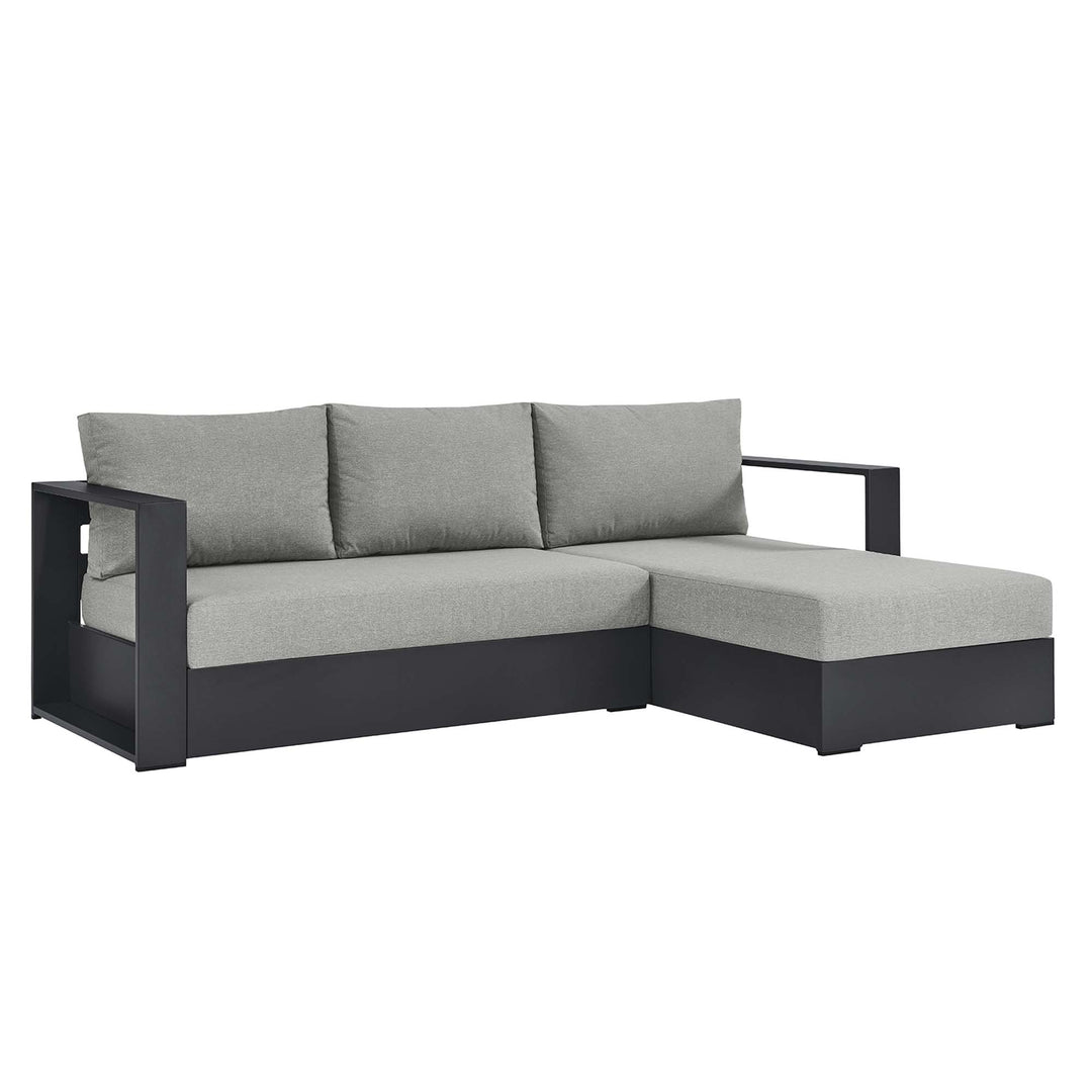 Tahoe 2-Piece Outdoor Patio Powder-Coated Aluminum Right-Facing Chaise Lounge Sofa Set